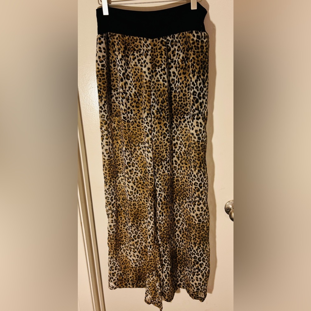 Dots Animal Print SEE Thru Pants  with Black Waistband Large